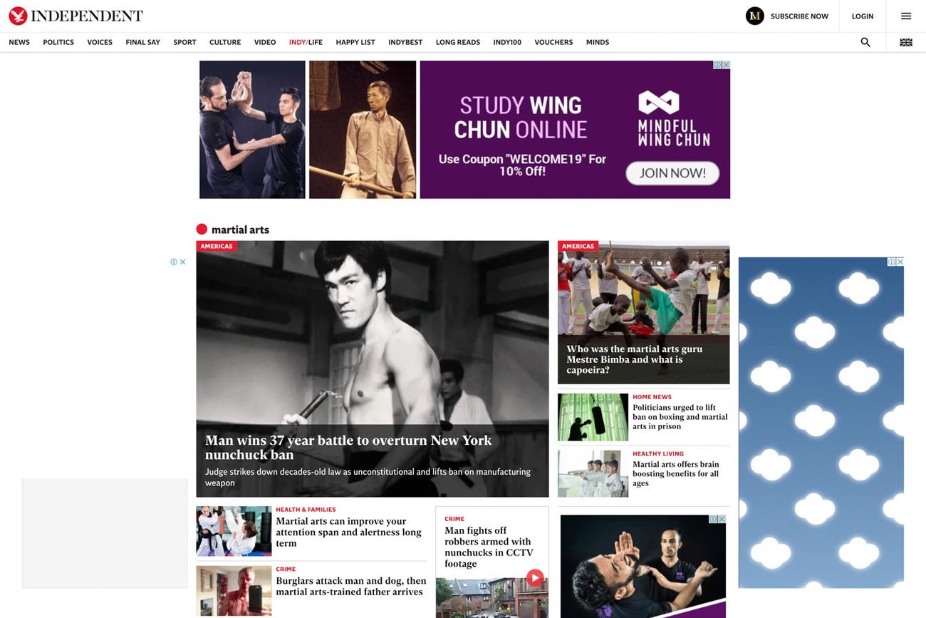Display ad on a news site